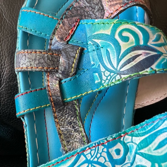 Turquoise “Work of Art” Sandals size 38 - Picture 7 of 8